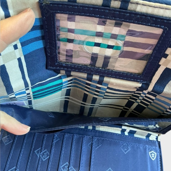 Vera Bradley RFID Trifold Wallet in Santiago Floral Print Quilted Cotton - Picture 10 of 12